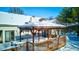 Cozy gazebo on a snow covered deck, offering a relaxing outdoor space at 6361 Crystal Springs Dr, Avon, IN 46123