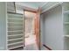 Large walk-in closet with shelving and access to bathroom at 6361 Crystal Springs Dr, Avon, IN 46123
