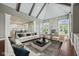 Open concept great room with hardwood floors and kitchen view at 1023 Westview Point Dr, Columbus, IN 47201