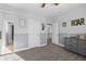 Spacious bedroom featuring beadboard accent wall and decor with easy access to other rooms in the home at 78 Chatham Brook Dr, Westfield, IN 46074