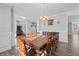 Formal dining room with hardwood floors and elegant wood furniture at 78 Chatham Brook Dr, Westfield, IN 46074