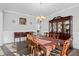Formal dining room with hardwood floors and elegant wood furniture at 78 Chatham Brook Dr, Westfield, IN 46074