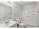 Clean bathroom featuring a tub shower combo at 7988 Kersey Dr, Indianapolis, IN 46236