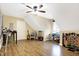 Spacious craft/hobby room with hardwood floors and abundant natural light at 1398 Penny Ln, Greenfield, IN 46140