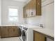 Well-lit laundry room with modern washer and dryer, and ample counter space at 467 Rayle Dr, Carmel, IN 46032