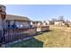 Spacious backyard featuring a wooden deck perfect for outdoor entertaining and relaxation at 12216 Laurelwood Ct, Indianapolis, IN 46236