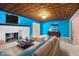 Finished basement with fireplace and unique ceiling at 3830 Pineview Ln, Greenwood, IN 46142