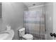 Clean bathroom with shower and granite countertop at 3830 Pineview Ln, Greenwood, IN 46142