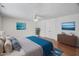 Well-lit bedroom with modern decor, sleek furniture, and contemporary artwork for a cozy feel at 3830 Pineview Ln, Greenwood, IN 46142