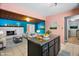 Kitchen features island and modern appliances at 3830 Pineview Ln, Greenwood, IN 46142