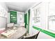 Small dining area with a green door and window views of a snowy landscape at 4111 N Pasadena St, Indianapolis, IN 46226