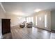 Spacious living room with new floors, neutral walls, and abundant natural light at 10406 Corning Way, Fishers, IN 46038