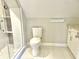 Modern bathroom with toilet and shower at 114 N Oriental St, Indianapolis, IN 46202