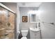 Clean bathroom with a walk-in shower, toilet, and vanity at 3699 Lisa Ln, Plainfield, IN 46168