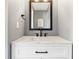 Modern bathroom with white vanity and marble countertop at 901 N 700 W, Greenfield, IN 46140