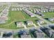 Aerial view of a new residential development showing multiple homes and green spaces at 14115 Larson Dr, Carmel, IN 46033