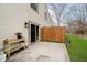 Private patio with wood fence and small yard at 2510 Hideaway N Dr, Indianapolis, IN 46268