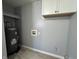 Laundry area with white cabinets, water heater, and space for washer/dryer at 3305 E 30Th St, Indianapolis, IN 46218