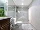Clean bathroom featuring a glass shower and updated fixtures at 4000 N Meridian St # 3A, Indianapolis, IN 46208