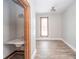 Small half bathroom with pedestal sink and hardwood floors at 503 S Harrison St, Alexandria, IN 46001