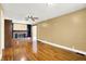 Spacious living room with hardwood floors and fireplace at 5233 Chelsea Rd, Indianapolis, IN 46241