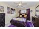 Cozy bedroom with double bed, dresser, and Lakers theme at 6023 Twyckenham Dr, Indianapolis, IN 46236