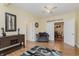 Bright living room featuring hardwood floors and comfortable seating at 6023 Twyckenham Dr, Indianapolis, IN 46236