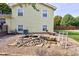 Landscaped backyard with pond and stone accents at 1801 Witt Rd, Lebanon, IN 46052