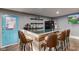 L-shaped basement bar with seating at 1801 Witt Rd, Lebanon, IN 46052