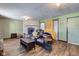 Gathering room with fireplace and comfortable recliner at 1801 Witt Rd, Lebanon, IN 46052