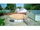 Above-ground pool with cover and wooden steps at 1801 Witt Rd, Lebanon, IN 46052