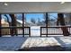 Wooden deck overlooking a snow-covered backyard at 2817 S Rybolt Ave, Indianapolis, IN 46241
