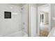 Clean bathroom with marble shower and tub at 3415 Delmar Ave, Indianapolis, IN 46241