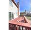 Spacious deck with red railings overlooking backyard at 621 Meadows Edge Ln, Indianapolis, IN 46217