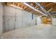 Unfinished basement featuring concrete walls and floor, exposed ceiling and utilities at 9263 Compton Farm Ln, Indianapolis, IN 46259
