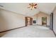 Spacious main bedroom boasts a vaulted ceiling, fireplace, and multiple entry points at 9263 Compton Farm Ln, Indianapolis, IN 46259