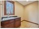 Mudroom sink with dark cabinetry and view from the bright window at 9263 Compton Farm Ln, Indianapolis, IN 46259