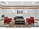 Lounge area with comfortable seating and city art at 141 S Meridian St # 605, Indianapolis, IN 46225