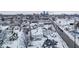 Aerial view of neighborhood with snow covered homes at 1819 Southeastern Ave, Indianapolis, IN 46201