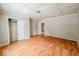 Bright bedroom featuring wood flooring and ample closet space at 1819 Southeastern Ave, Indianapolis, IN 46201