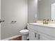 Simple bathroom with white vanity and a toilet at 20485 Country Pine Ct, Noblesville, IN 46062