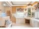 Luxurious bathroom with elegant vanity, tile floor, and glass-enclosed shower at 4601 N Legacy Dr, Muncie, IN 47304