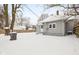 Fenced backyard with snow and detached garage at 1430 St Paul St, Indianapolis, IN 46203