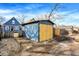 Blue shed with double doors in the backyard at 1745 S Talbott St, Indianapolis, IN 46225