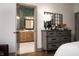 Modern bathroom with a stylish hexagonal tile design at 20027 Old Dock Rd, Westfield, IN 46074