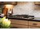Gas cooktop with griddle and marble backsplash at 20027 Old Dock Rd, Westfield, IN 46074