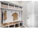 Functional mudroom with built-in bench and storage at 2449 Lingerman Way, Avon, IN 46123