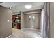 Dining room showcases neutral walls and plush carpeting near the kitchen at 4814 Oakwood Trl, Indianapolis, IN 46268
