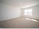 Bright bedroom featuring neutral carpet, white walls, and a window offering natural light at 801 Blaine Dr, Whiteland, IN 46184