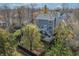 Gray house with deck and landscaped yard, seen from above at 11126 Indian Lake Blvd, Indianapolis, IN 46236